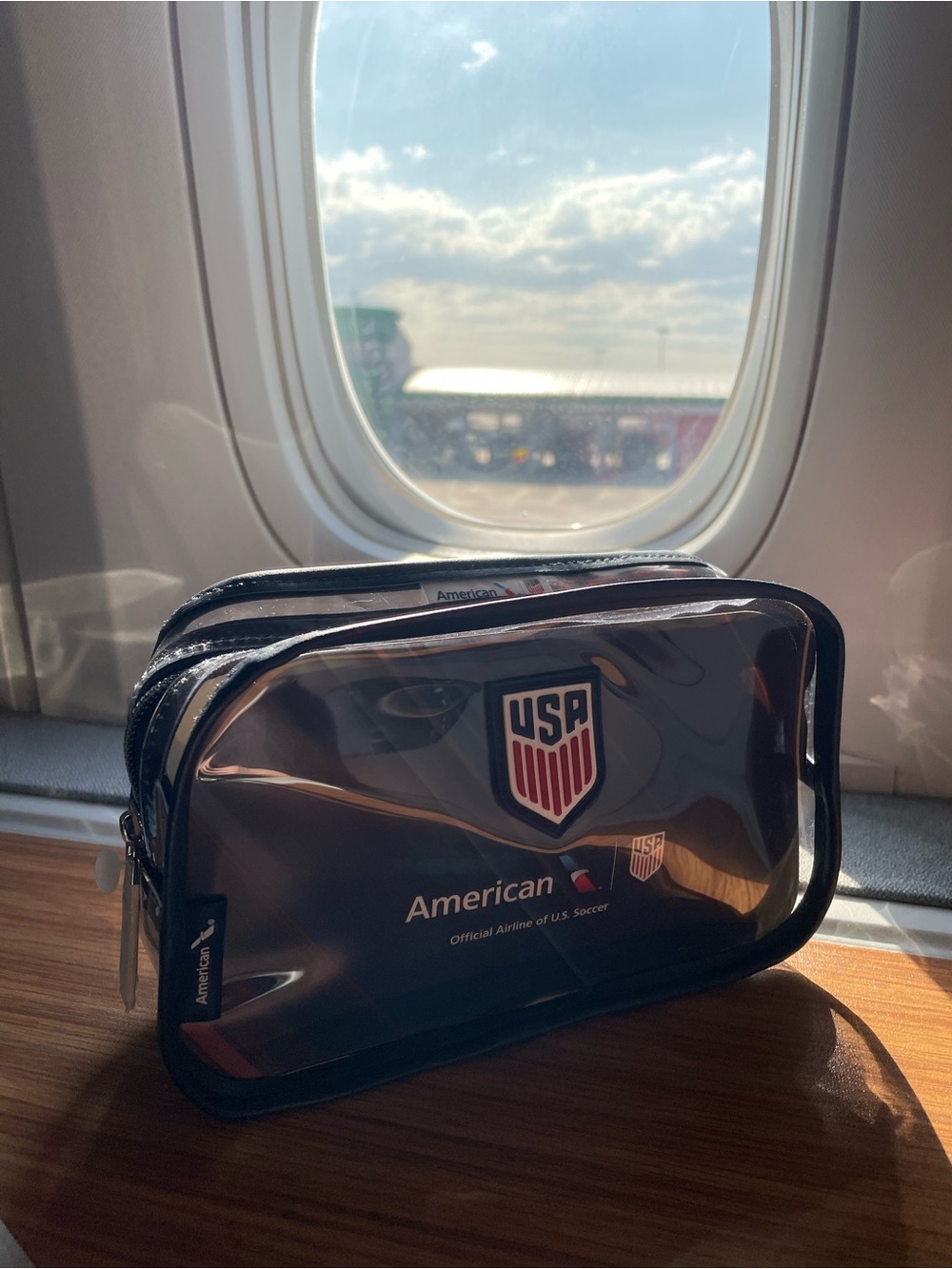 American Airlines USA Soccer Clear Travel Toiletry Bag - Brand new and sealed